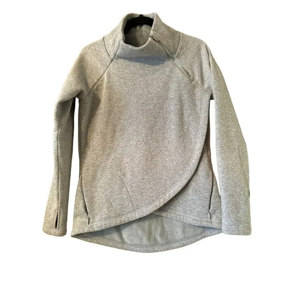 Athleta Tops - Athleta pull over luxe fleece sweatshirt Silver accents XL